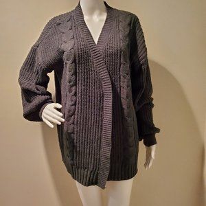 NWT Maurice's Chenille Open Cardigan Sweater Dark Green XL